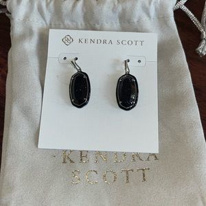 Kendra Scott Earrings. Silver with Dark Blue Metallic “stone”